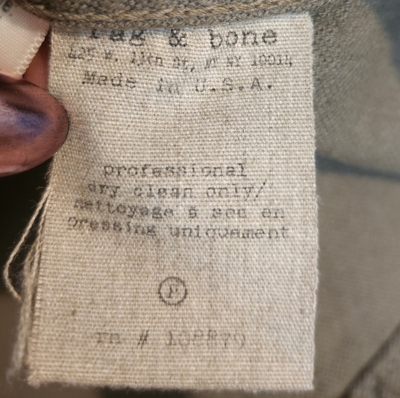 RAG & BONE CHAMBERLAIN JACKET ARMY GREEN CANVAS 100% COTTON SZ XS - Picture 13 of 13